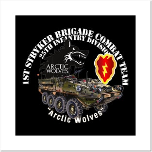 1st Stryker Bde - 25th ID - Arctic Wolves - White w Stryker Posters and Art